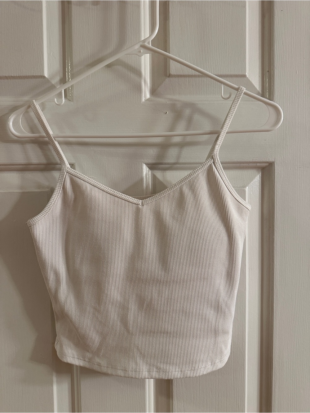 GAP White Ribbed Spaghetti Strap Camisole